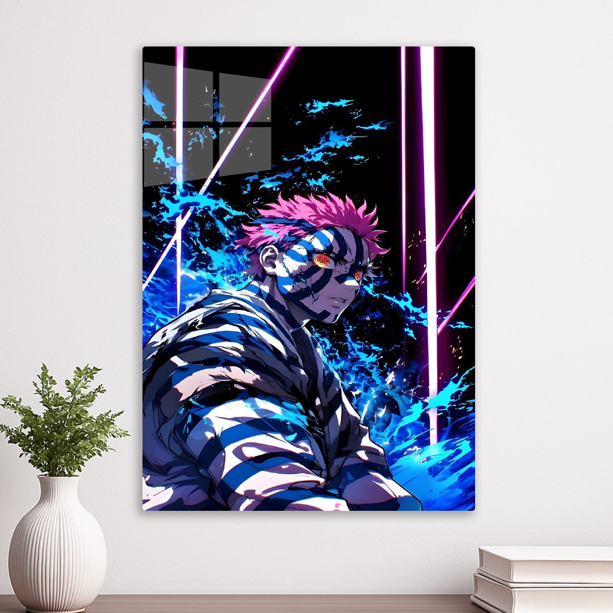 Akaza Neon Blue Energy Power, Demon Slayer Kimetsu no Yaiba