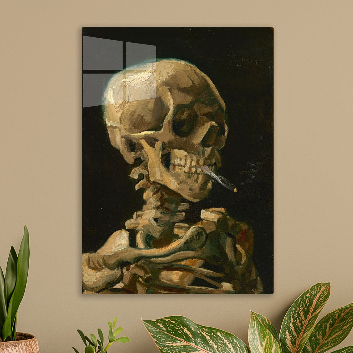 Van Gogh Smoking Skeleton