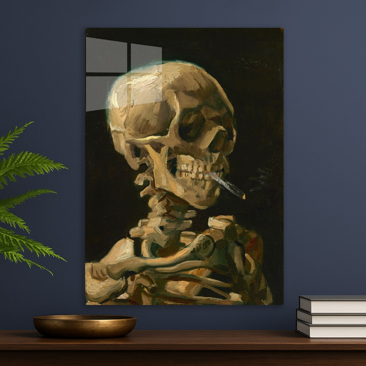 Van Gogh Smoking Skeleton