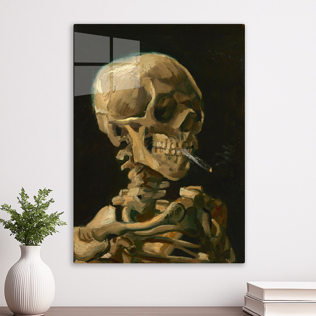 Van Gogh Smoking Skeleton