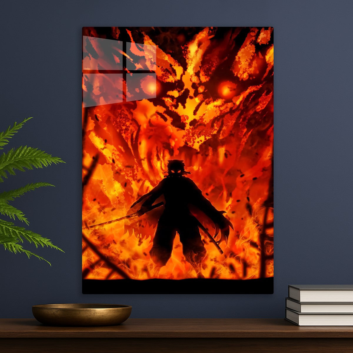Kyōjurō Rengoku in flame, Demon Slayer