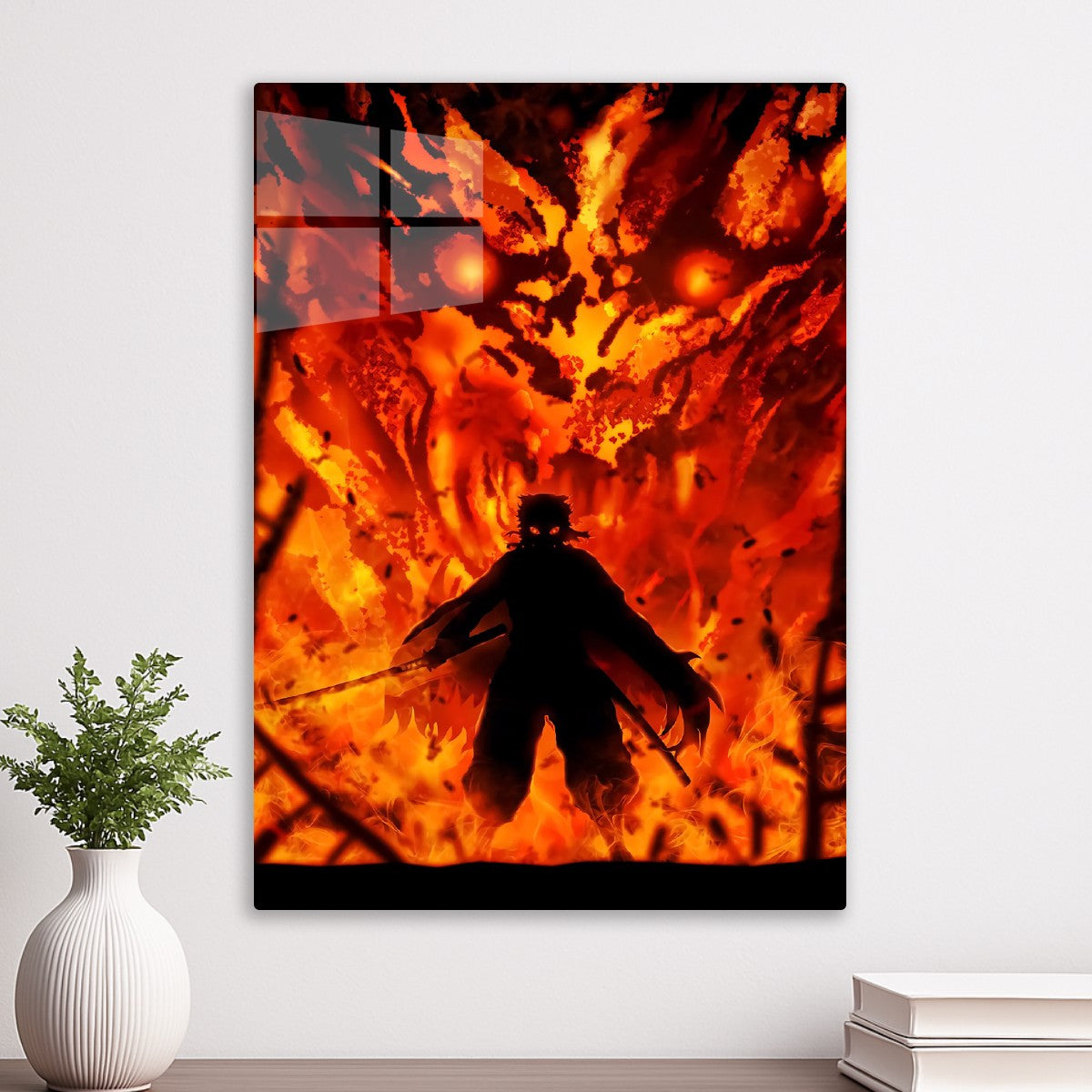 Kyōjurō Rengoku in flame, Demon Slayer
