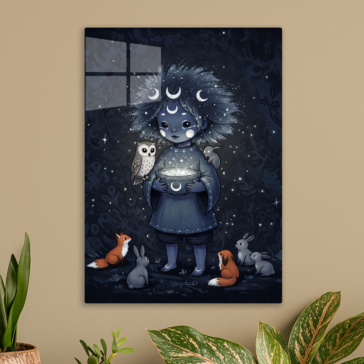 Starlit Child in Forest Glow