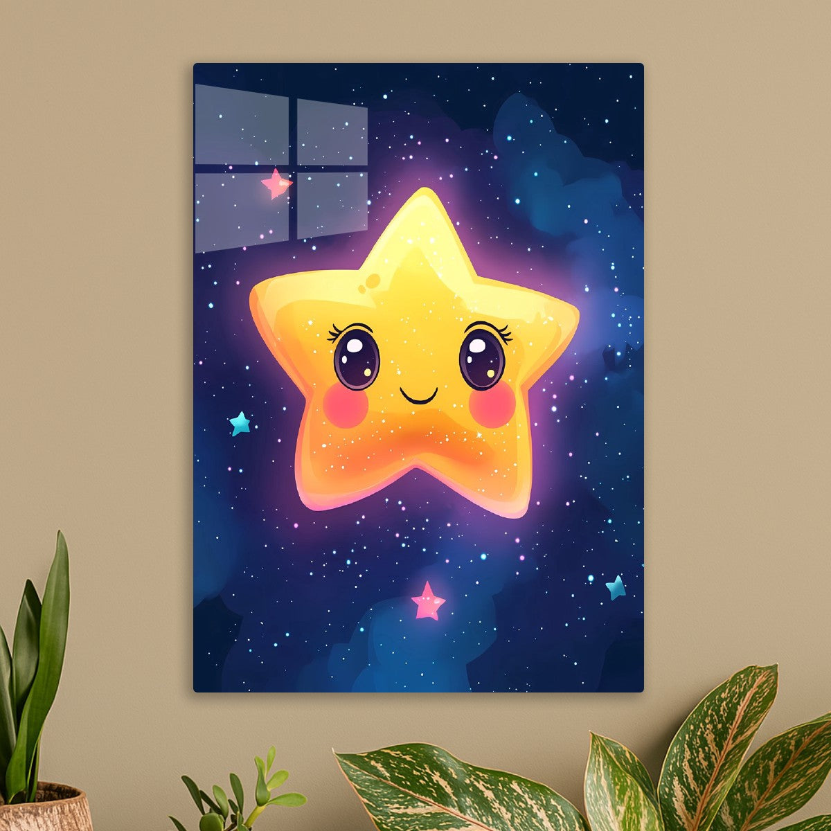 Cosmic Star in a Dreamy Night.