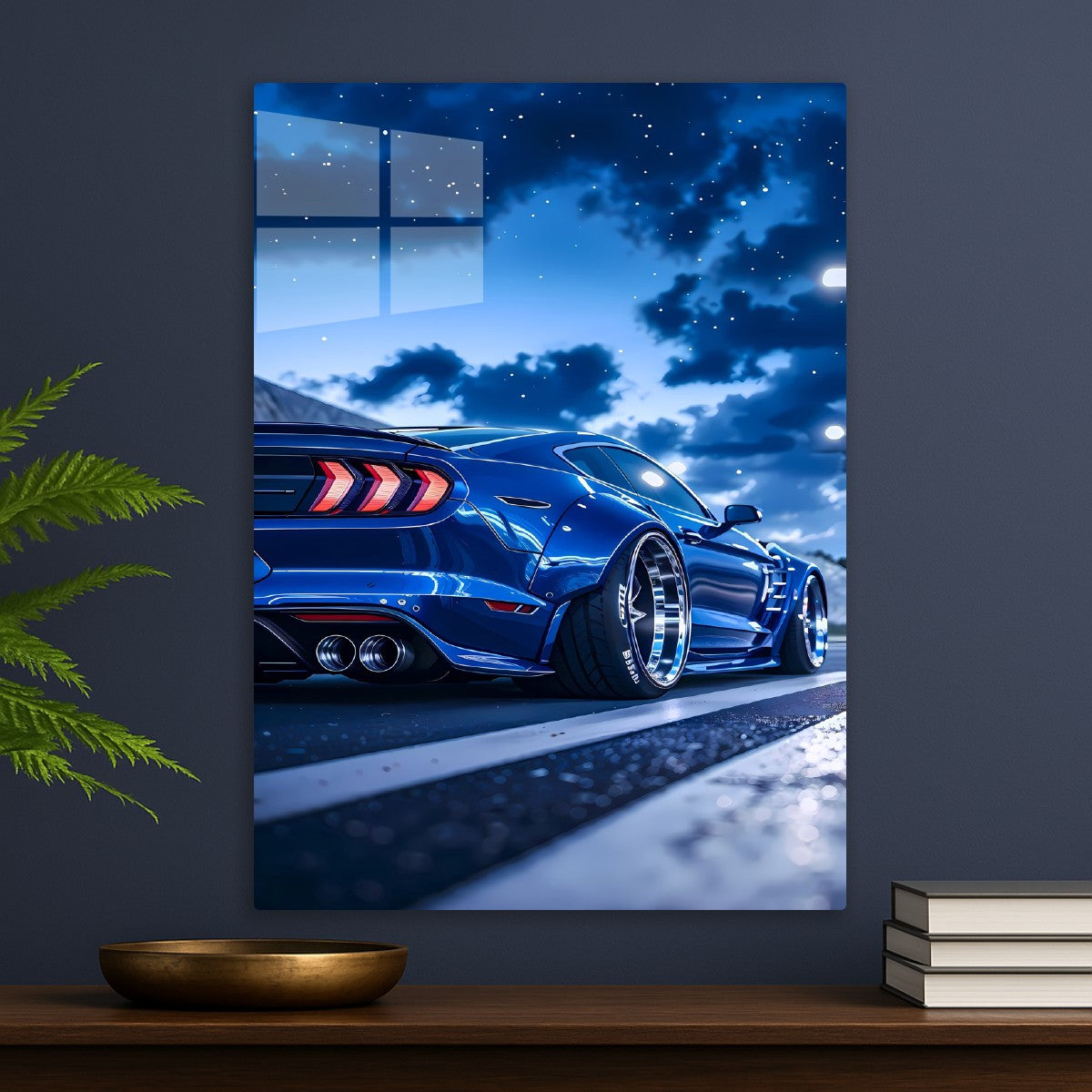 Blue Widebody Ford Mustang GT