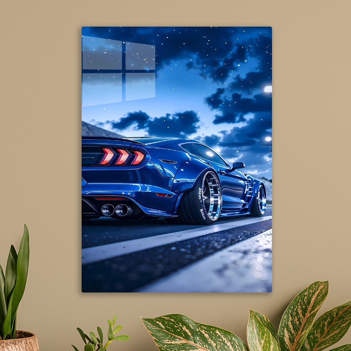 Blue Widebody Ford Mustang GT