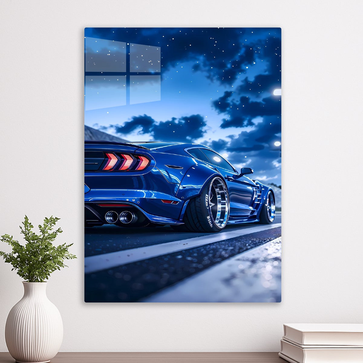 Blue Widebody Ford Mustang GT