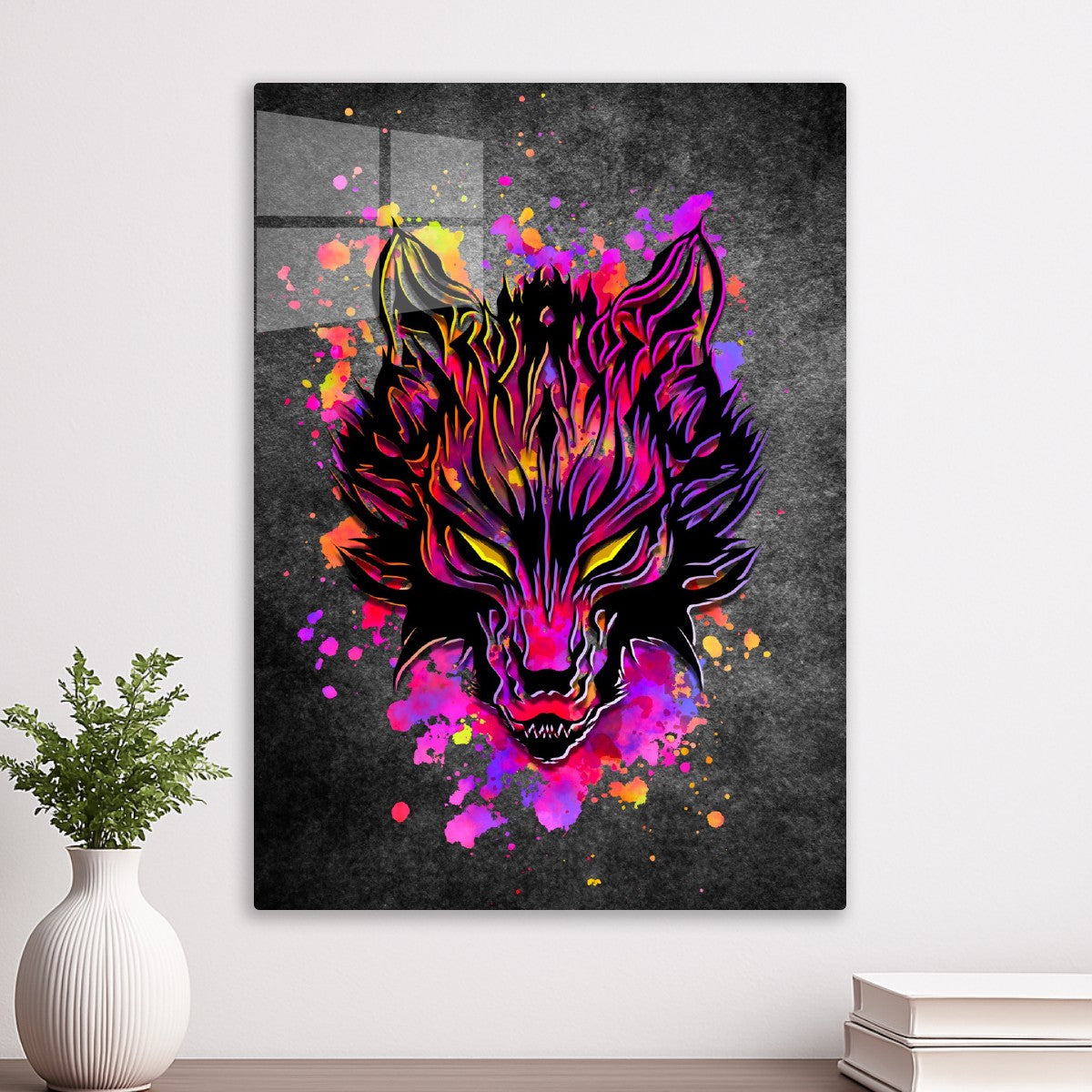 Vibrant Splatter Wolf