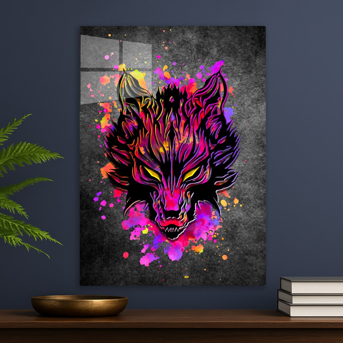 Vibrant Splatter Wolf