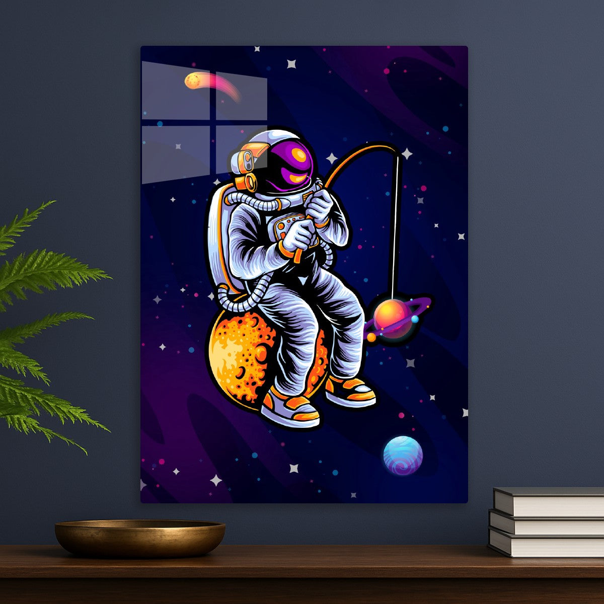 Astronaut fishing a star