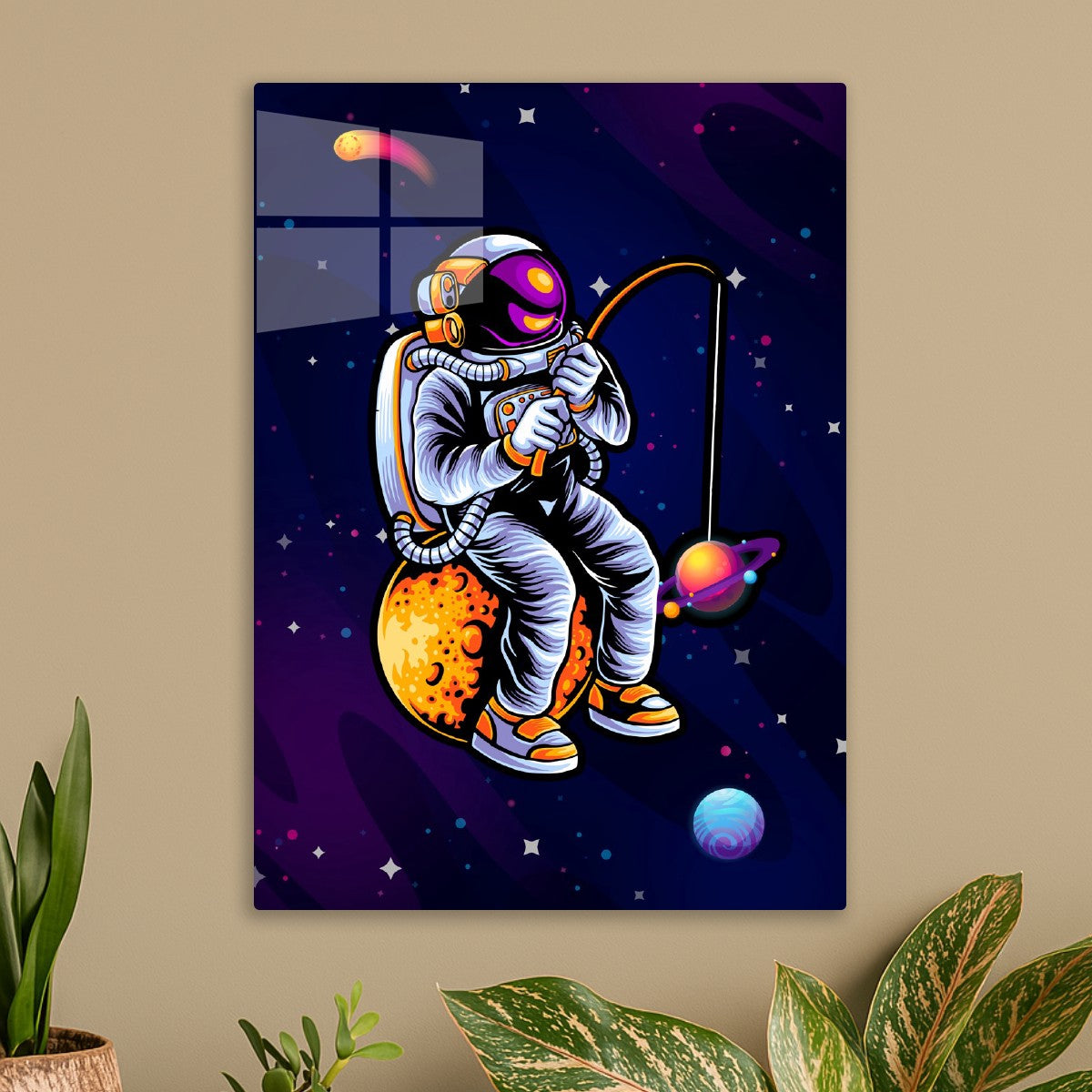 Astronaut fishing a star