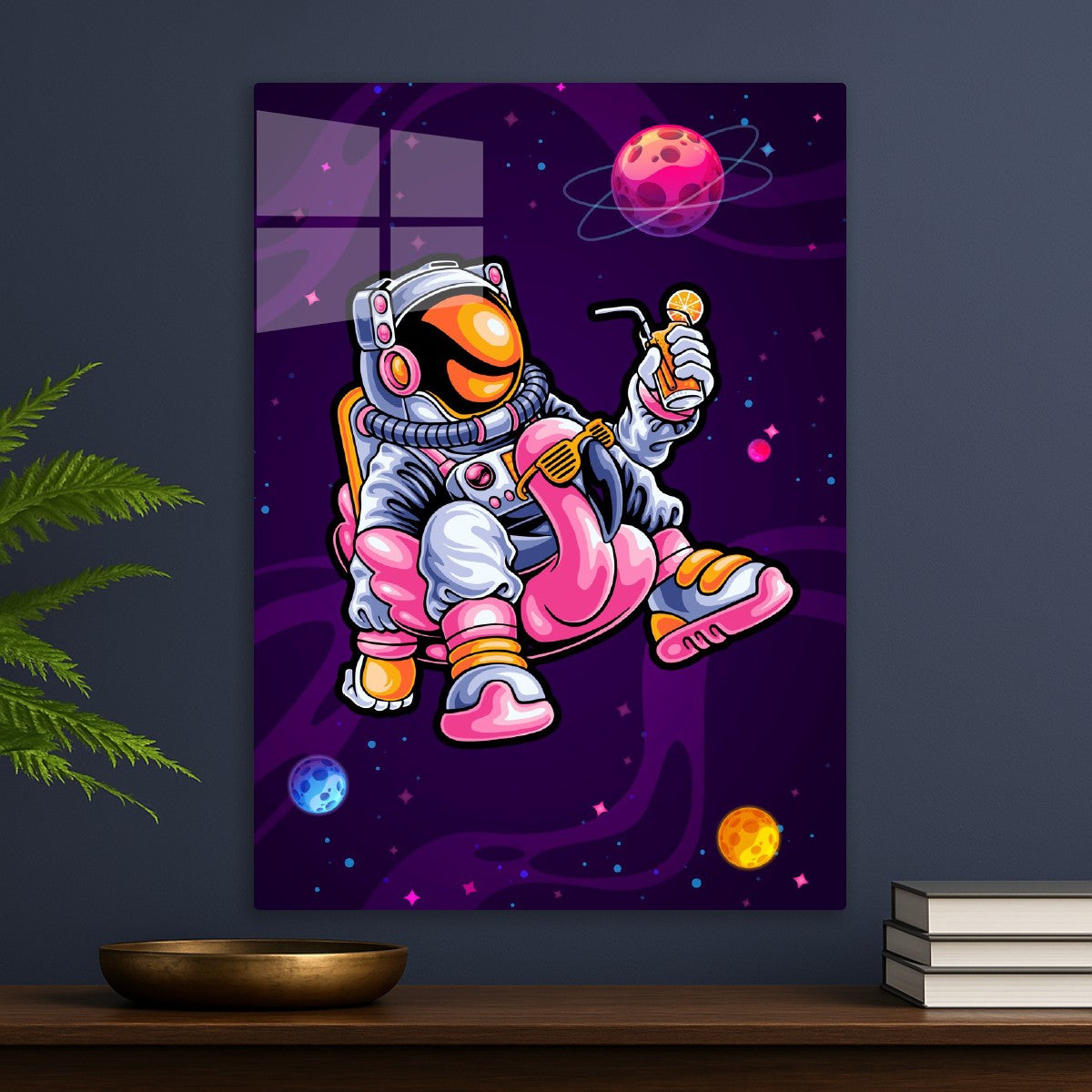 Relaxing astronaut in space