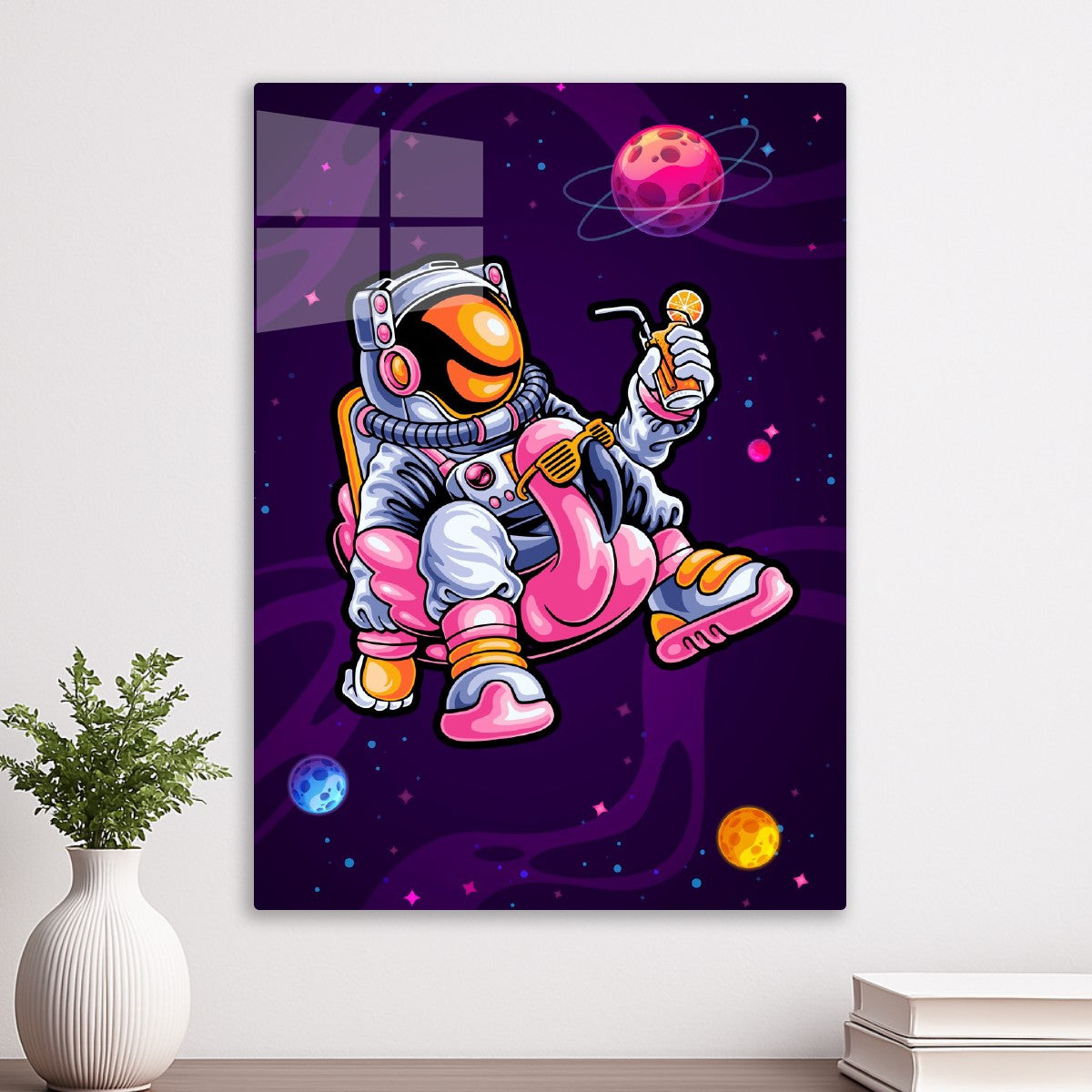 Relaxing astronaut in space