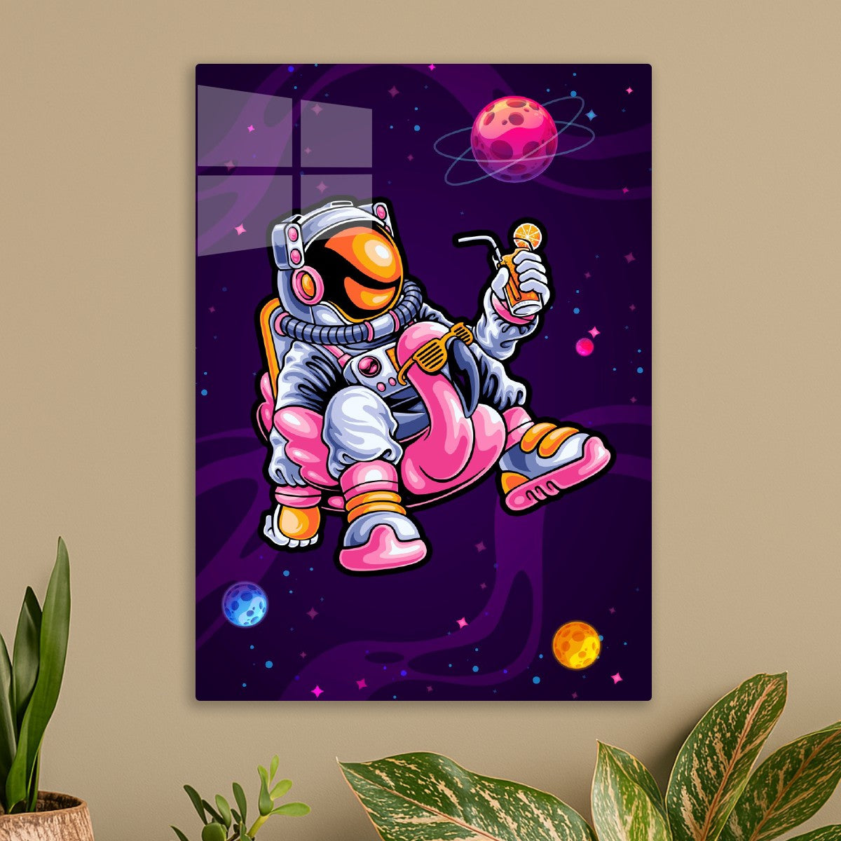 Relaxing astronaut in space