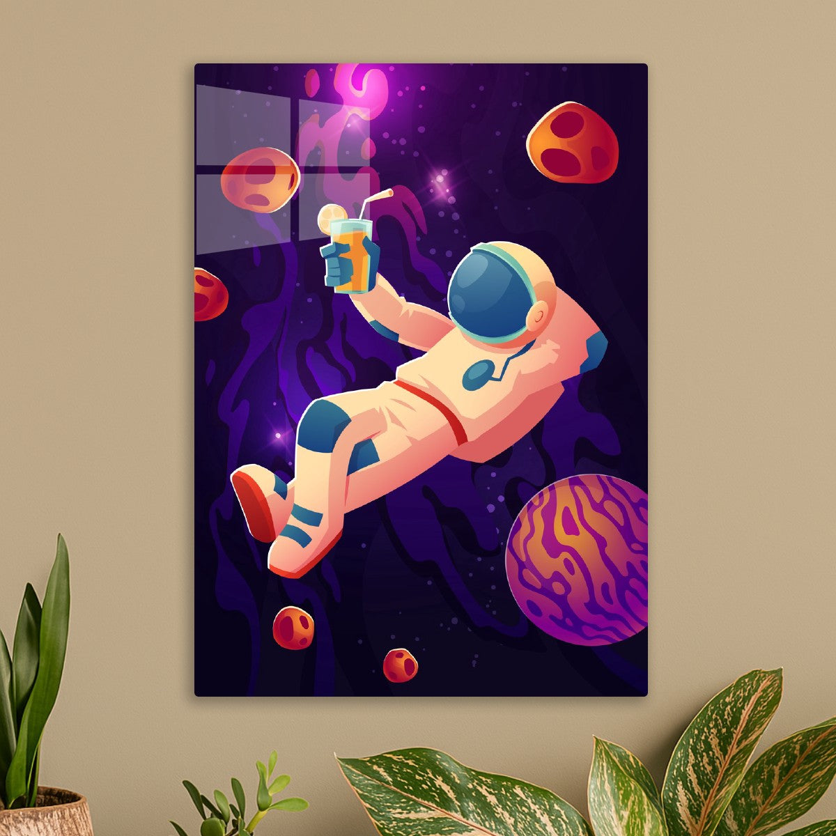 Relaxing astronaut & cocktail