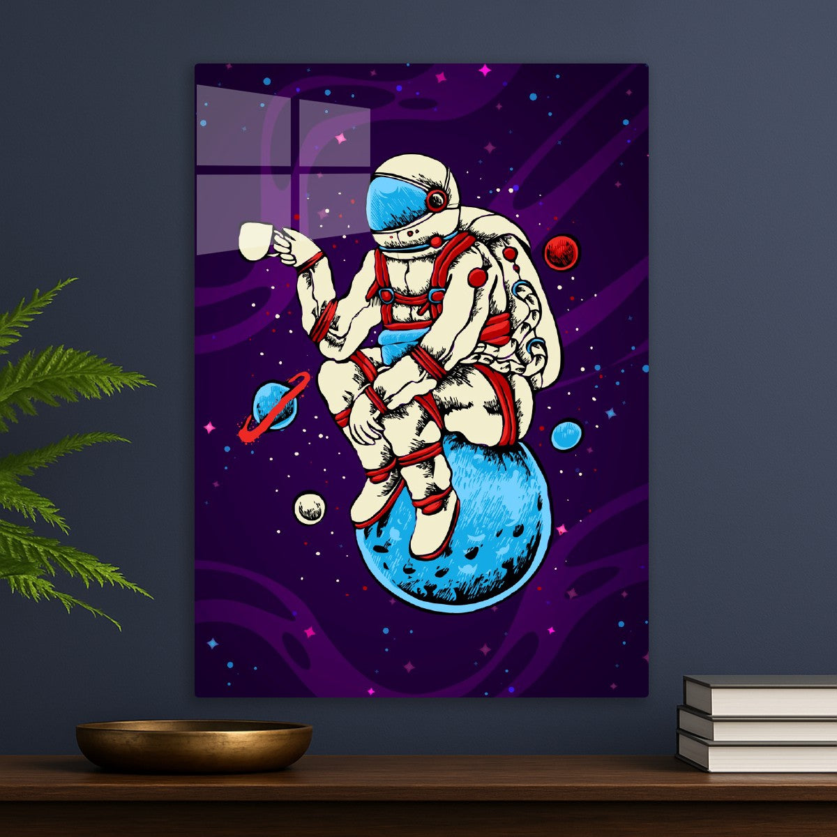 Astronaut, coffee, Moon
