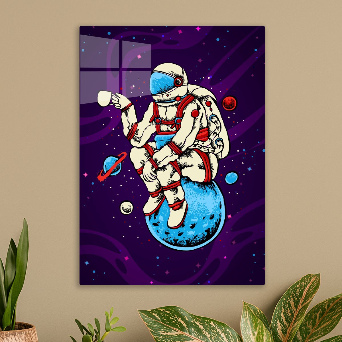 Astronaut, coffee, Moon