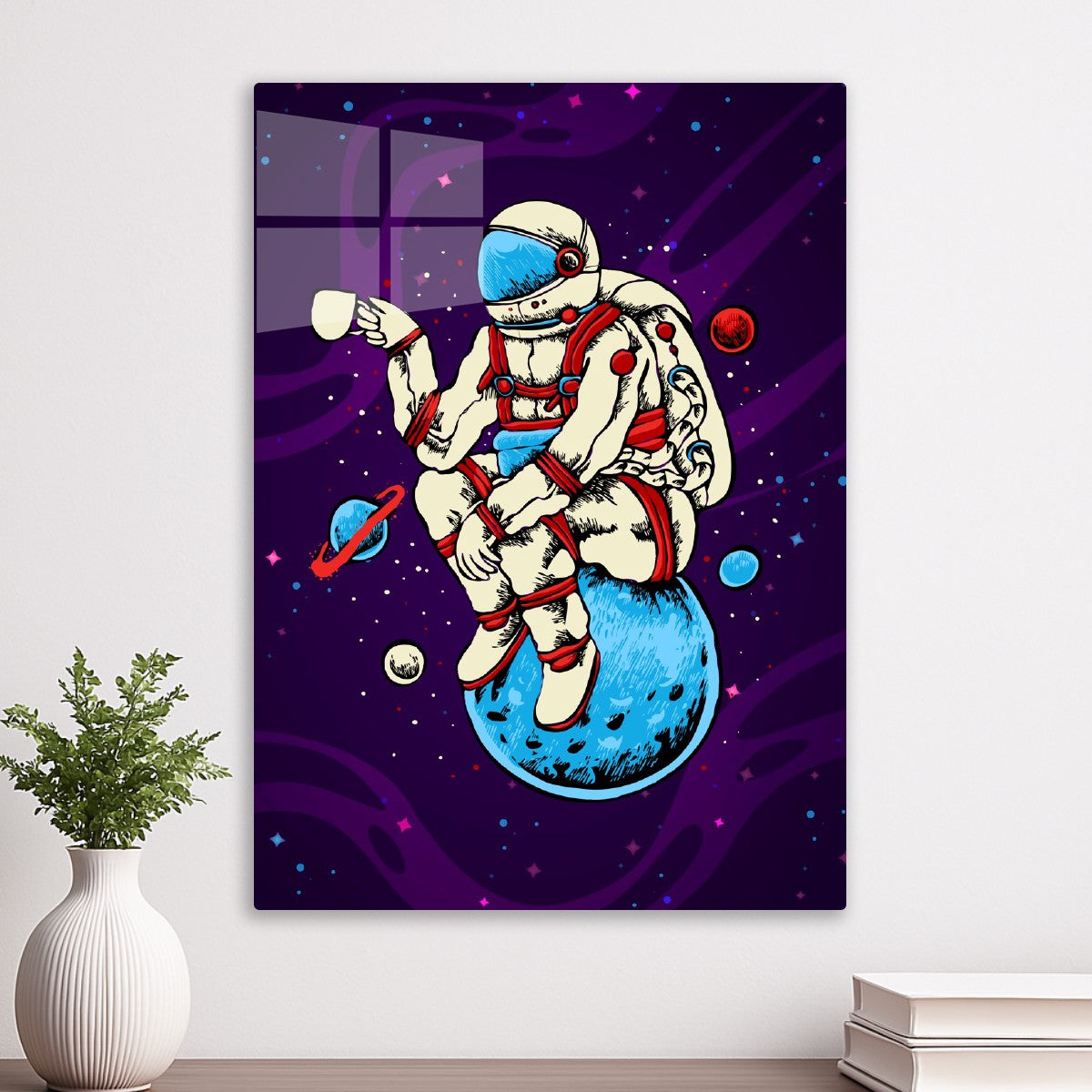 Astronaut, coffee, Moon