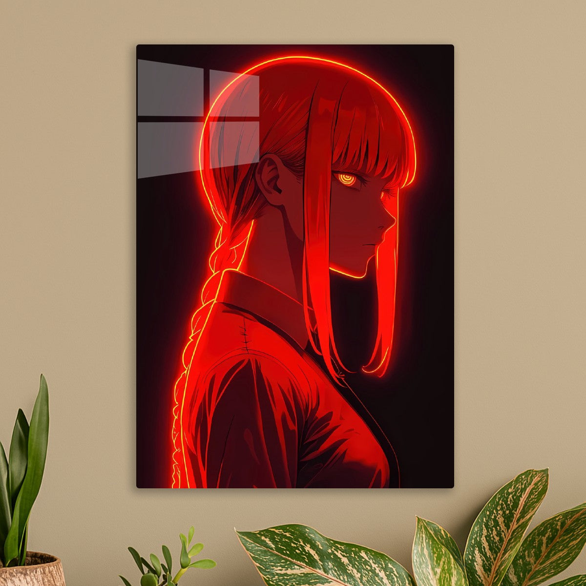 Makima Red Glow Portrait, Chainsaw man
