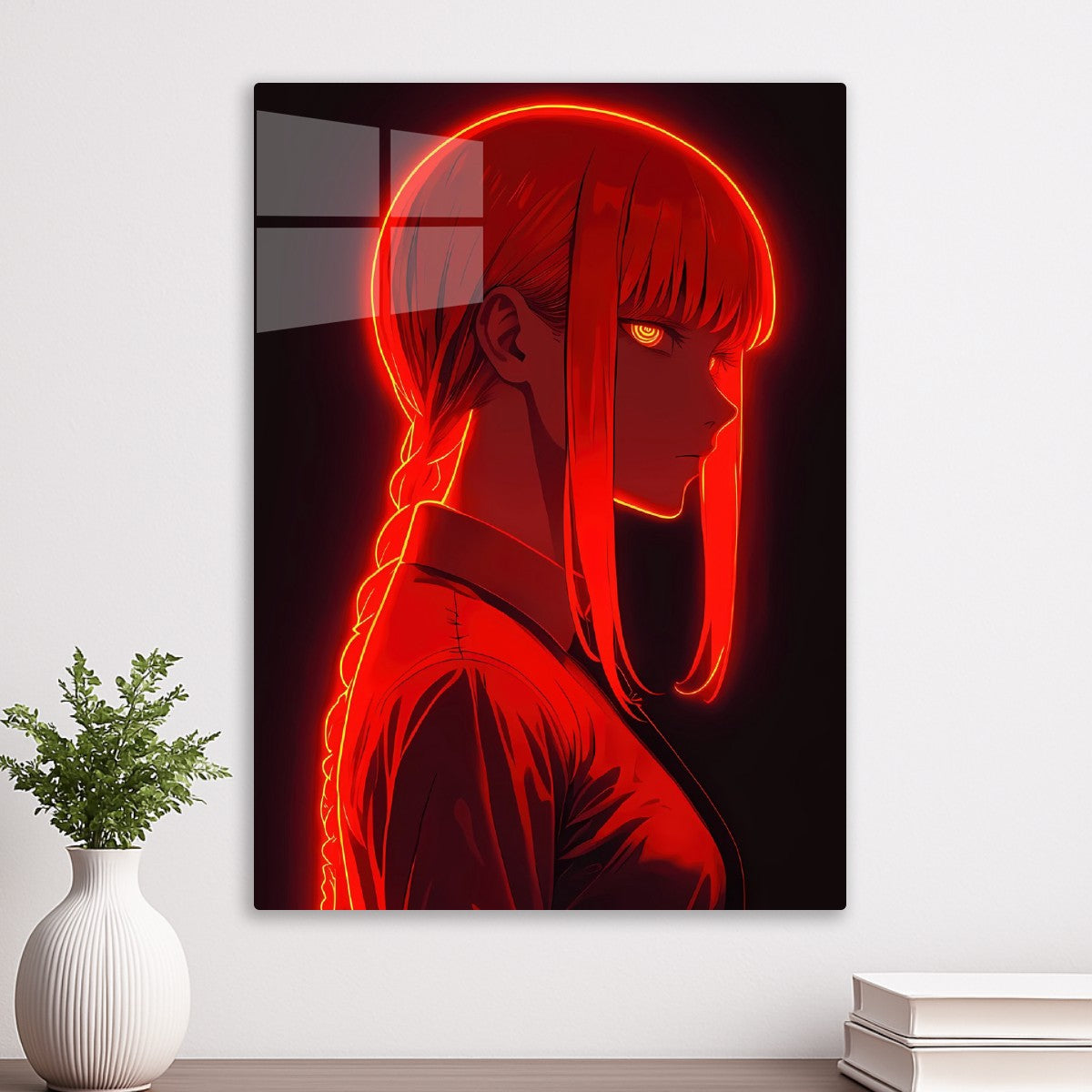 Makima Red Glow Portrait, Chainsaw man