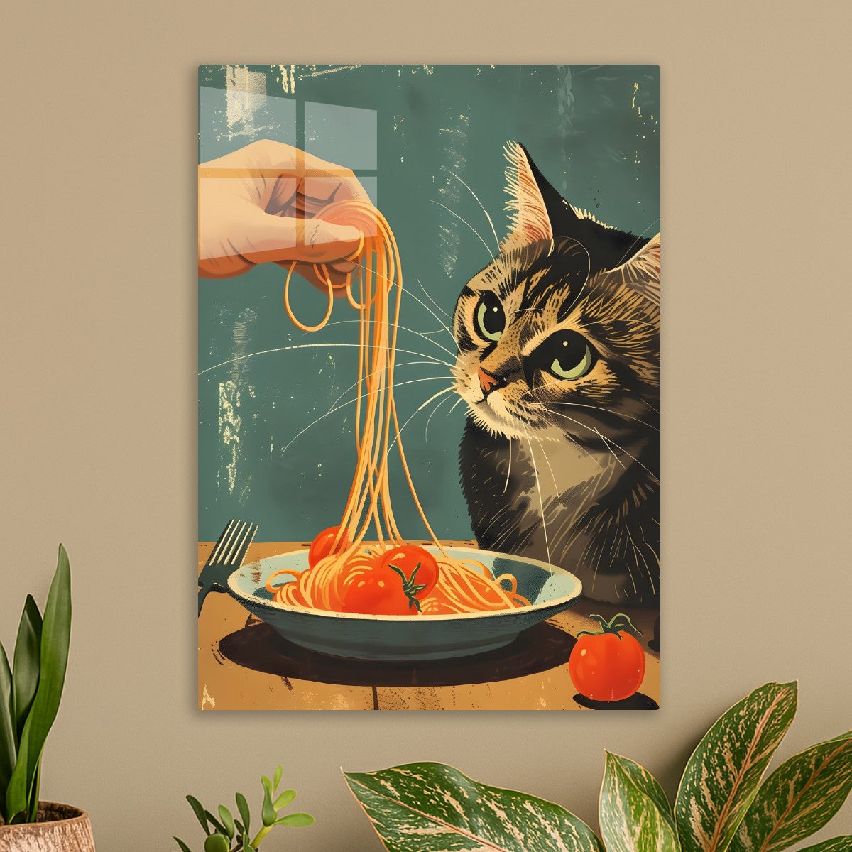 Cat Eating Spaghetti