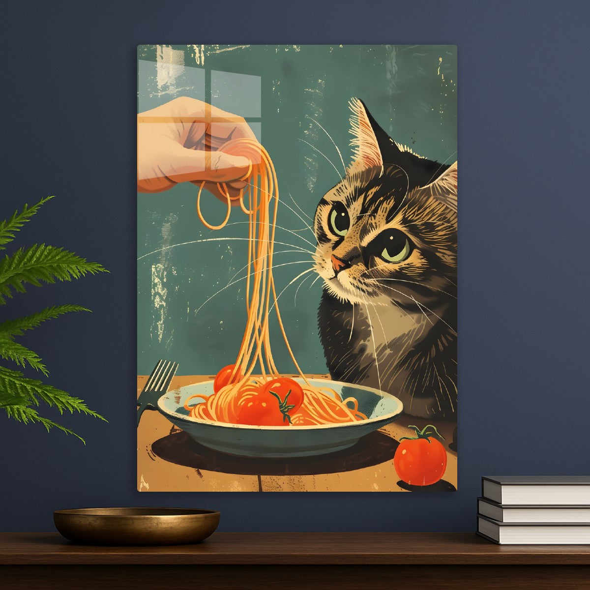 Cat Eating Spaghetti