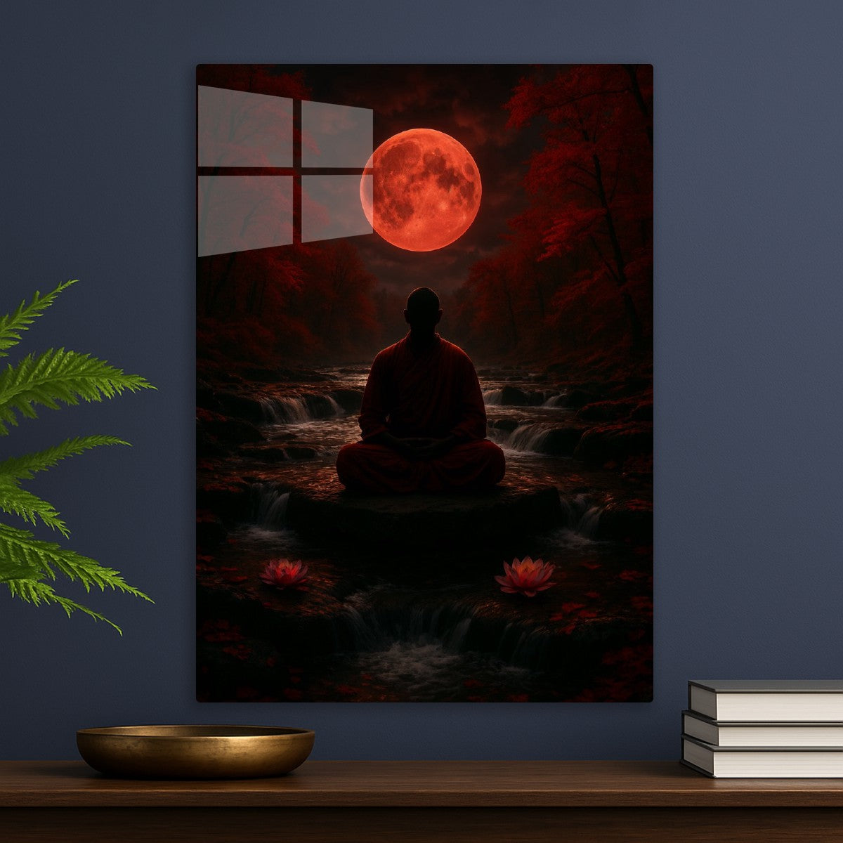 Red monk meditation