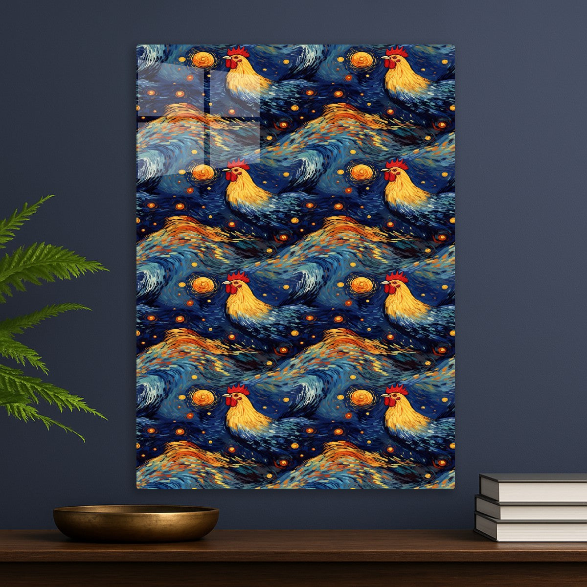Cute Starry Watercolor Chicken