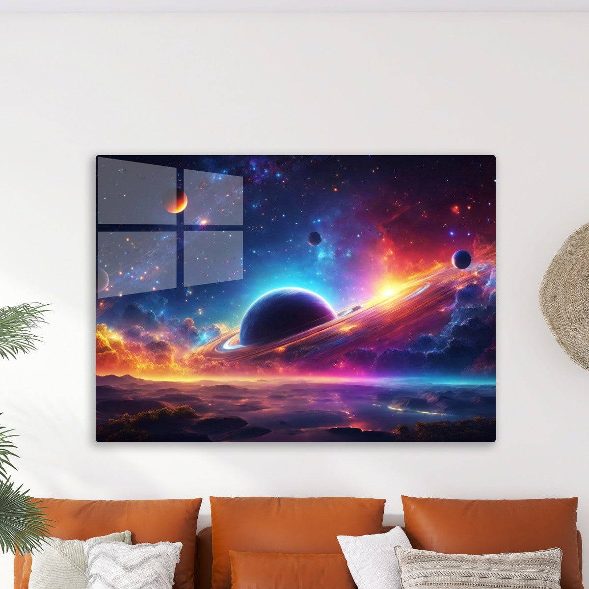 Cosmic space planet rainnbow
