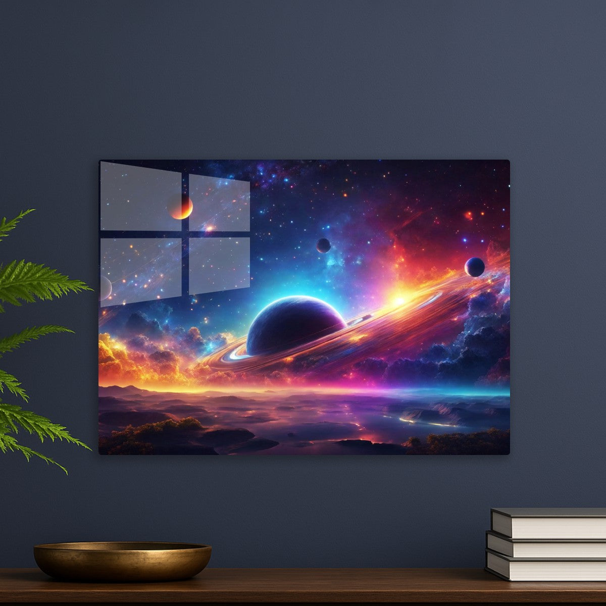Cosmic space planet rainnbow
