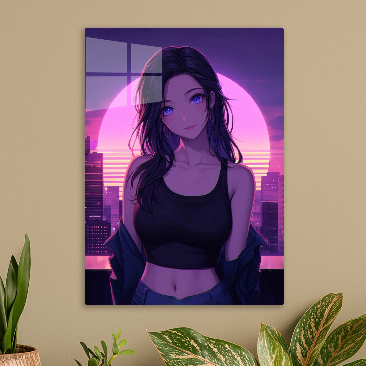 Retrowave Anime girl
