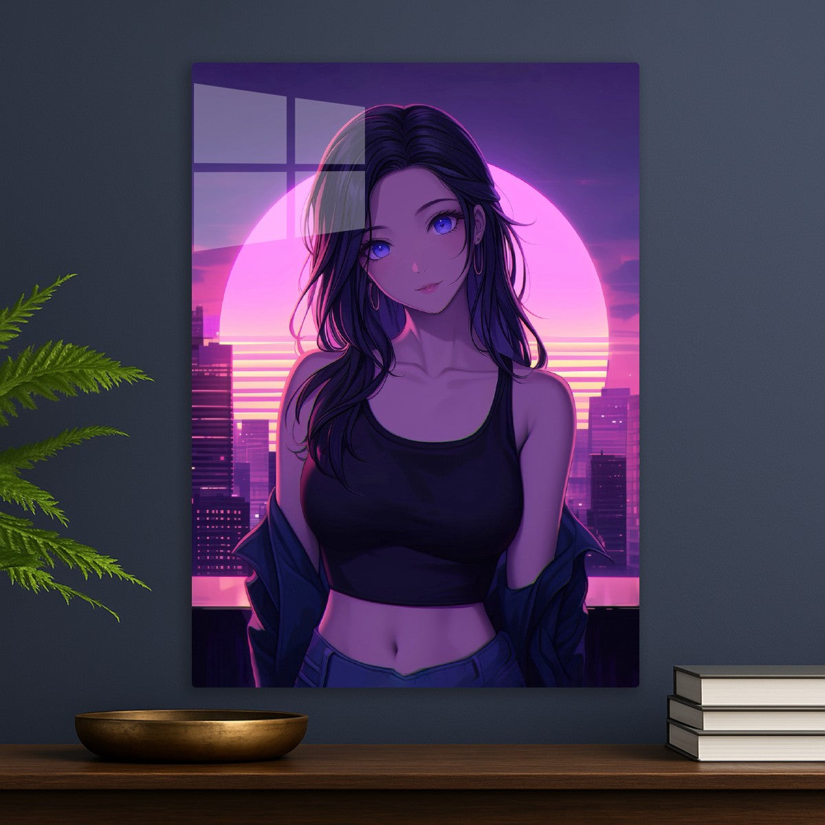 Retrowave Anime girl