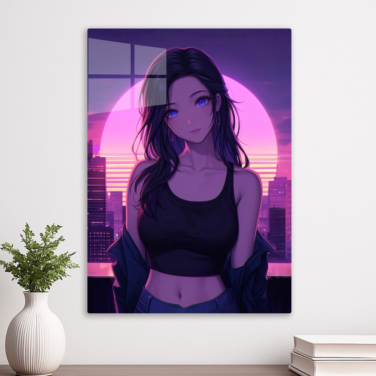 Retrowave Anime girl