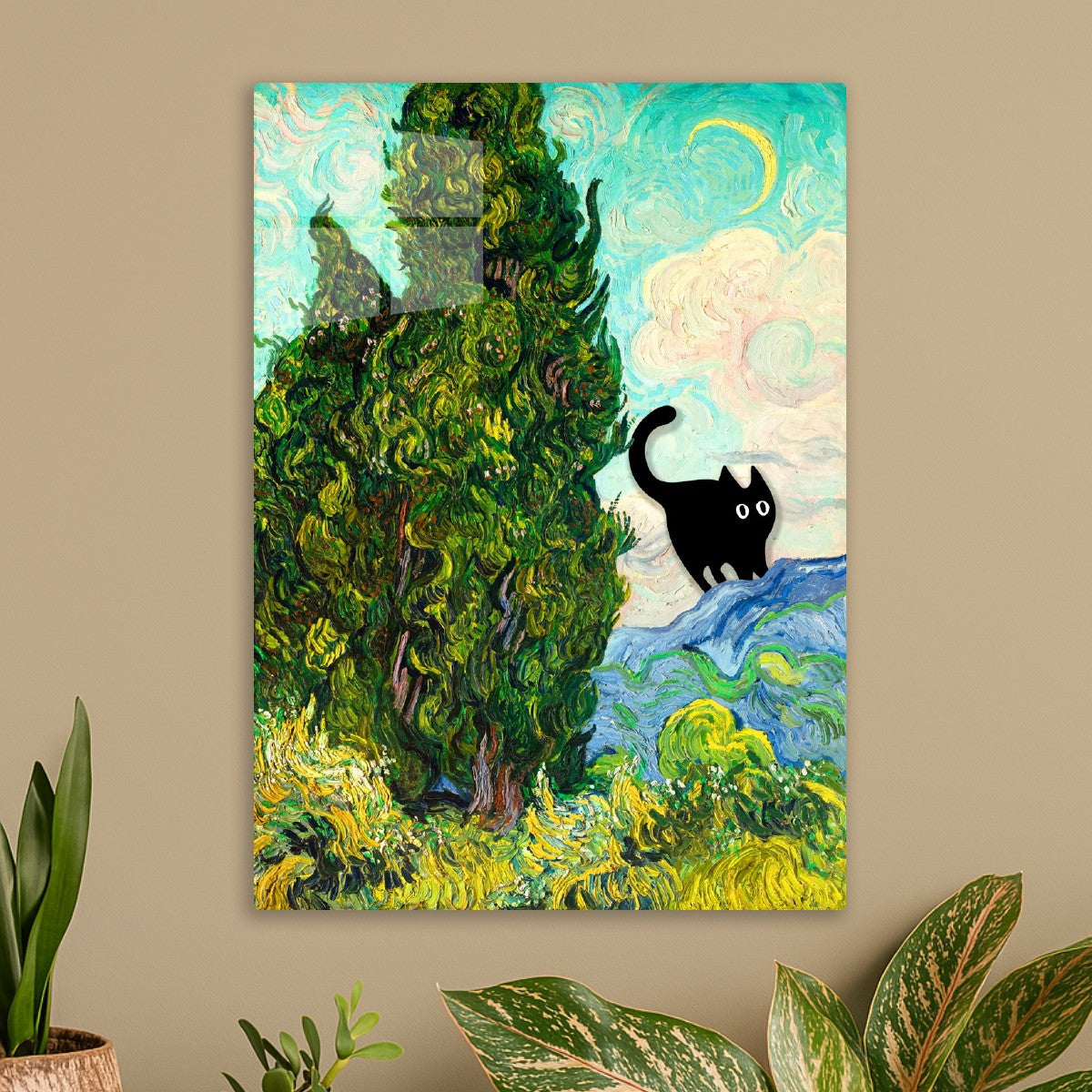 Black fat cat painting 