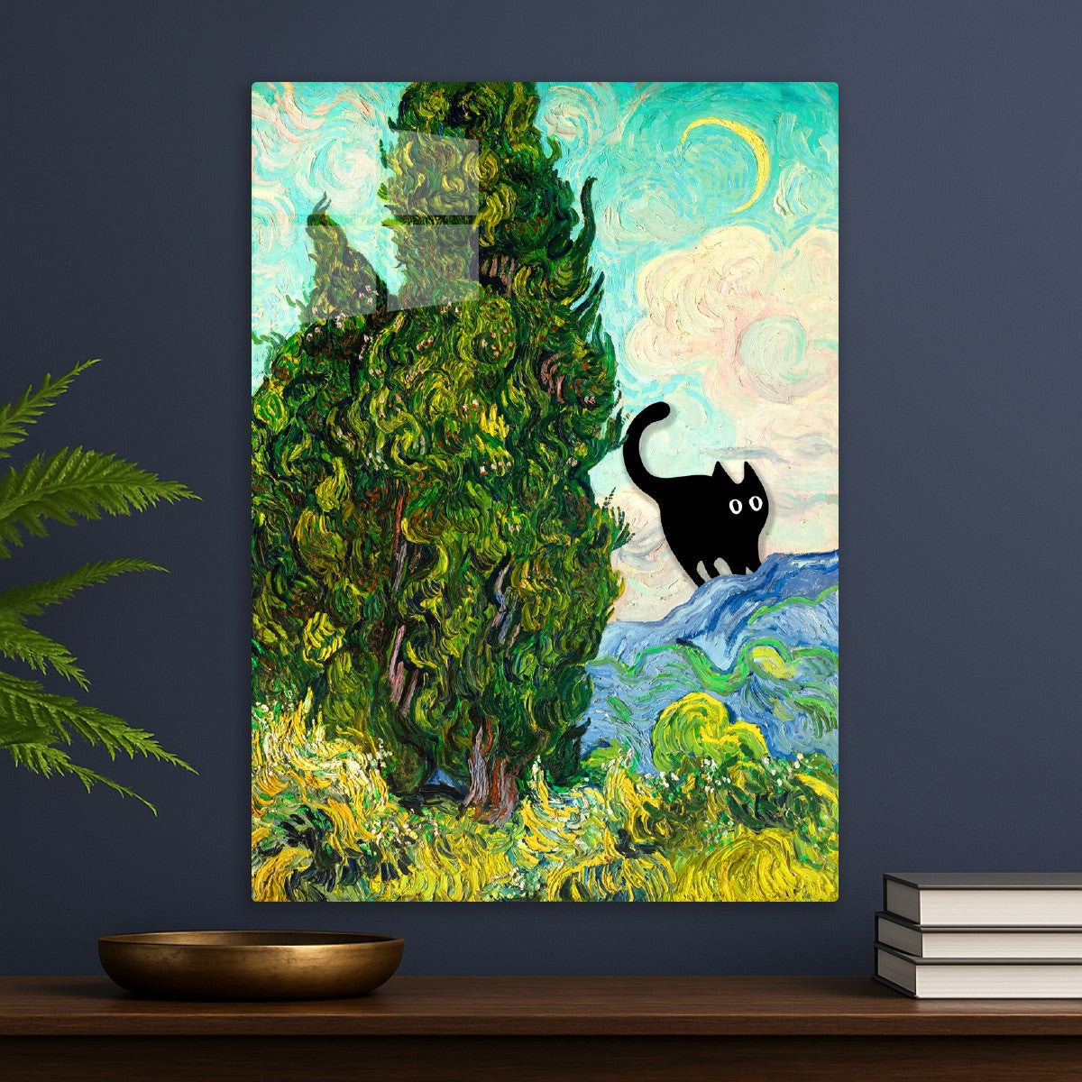 Black fat cat painting 