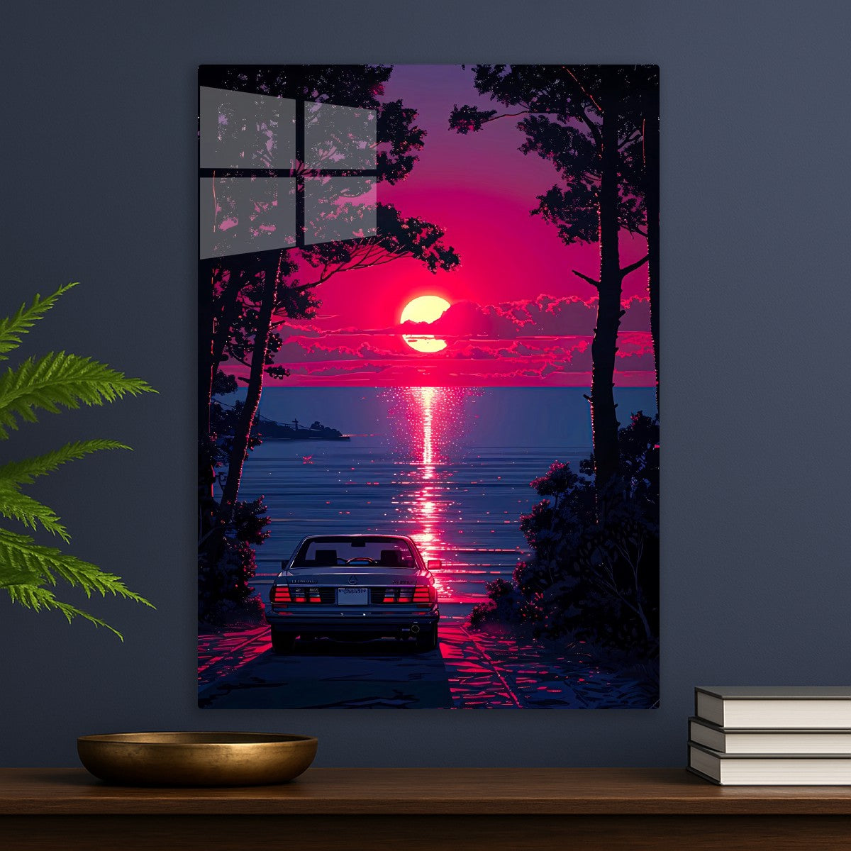 Retro Car Sunset Drive