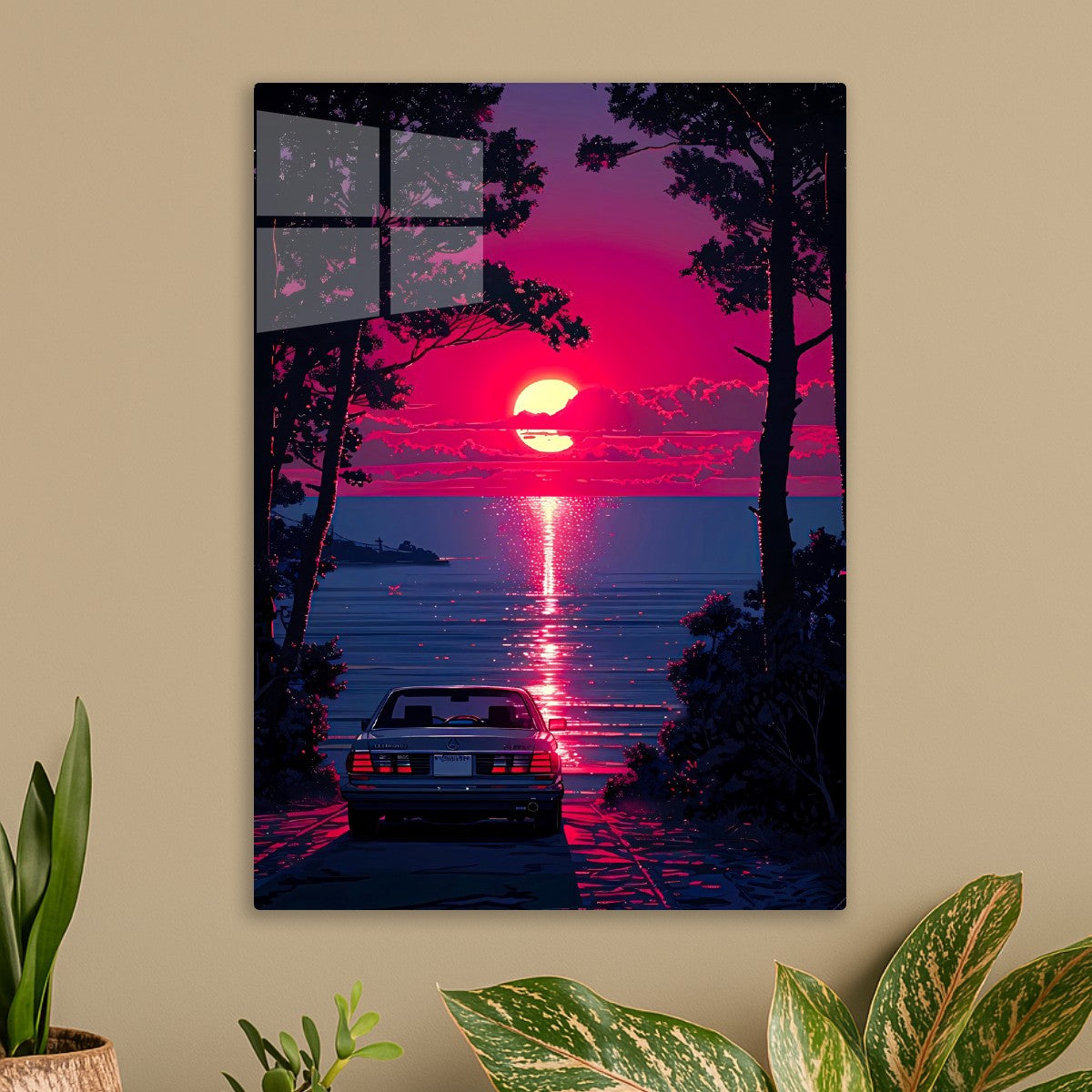 Retro Car Sunset Drive