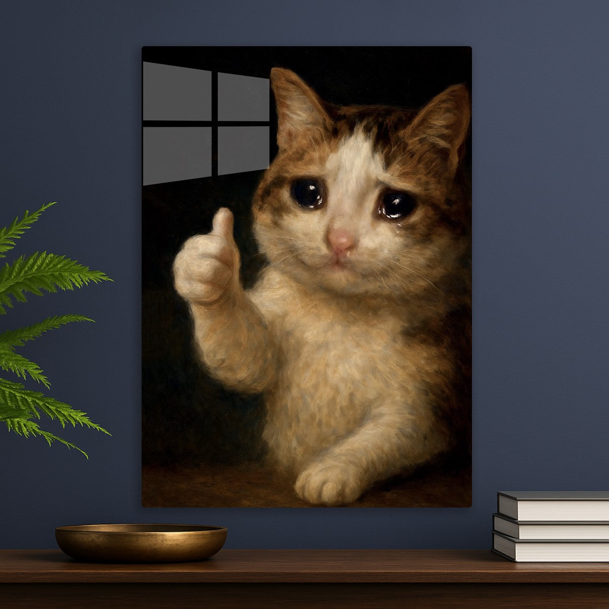 Thumbs Up Crying Cat