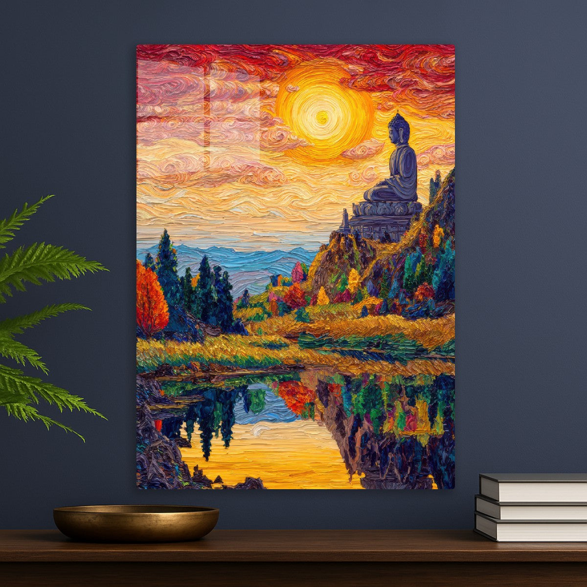 A Buddha Sits Atop a Mountain