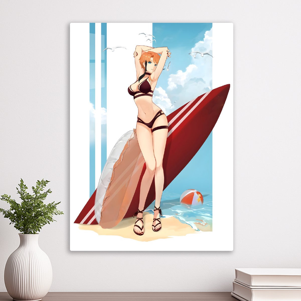 Anime girl surfing model