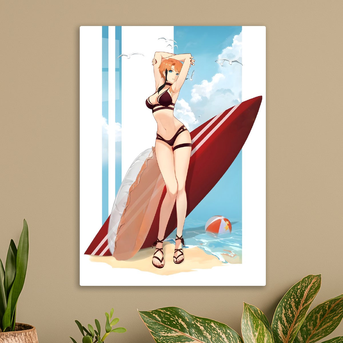 Anime girl surfing model