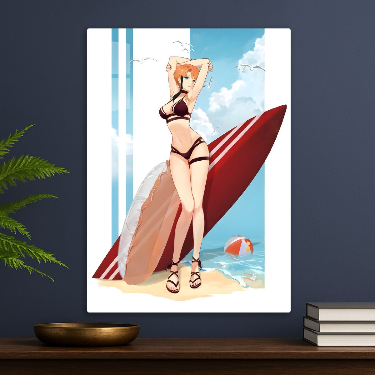 Anime girl surfing model