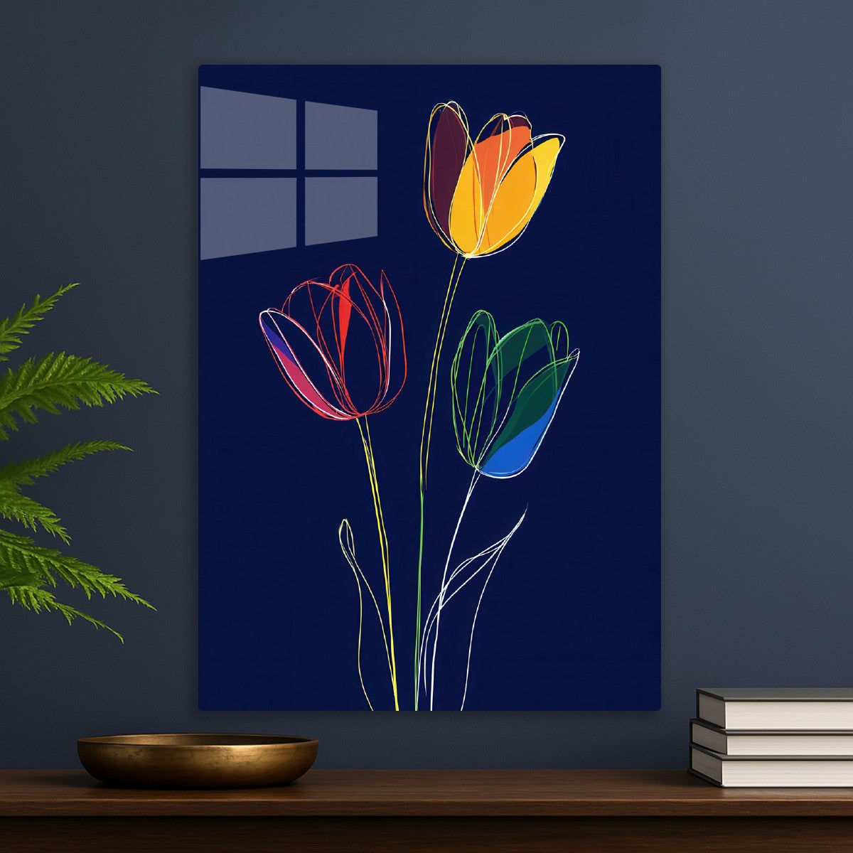 Three Different Colored Tulips