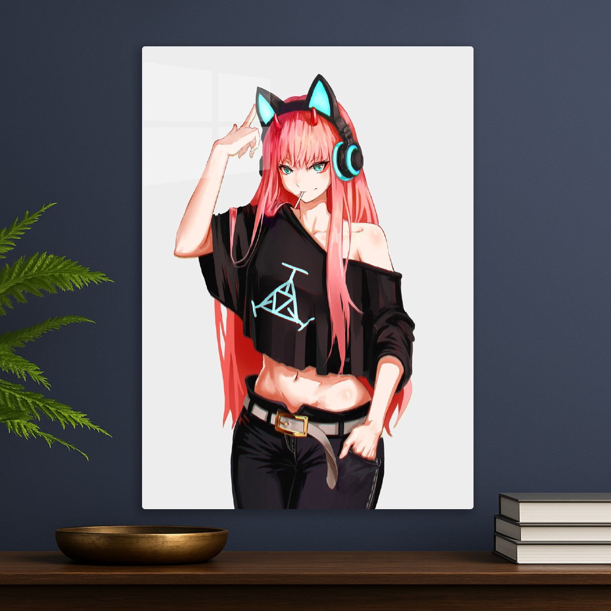 Anime girl with cat headphone