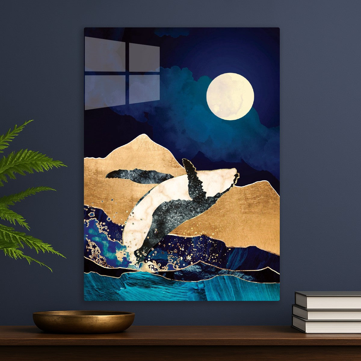 Ancient Whale night day moon