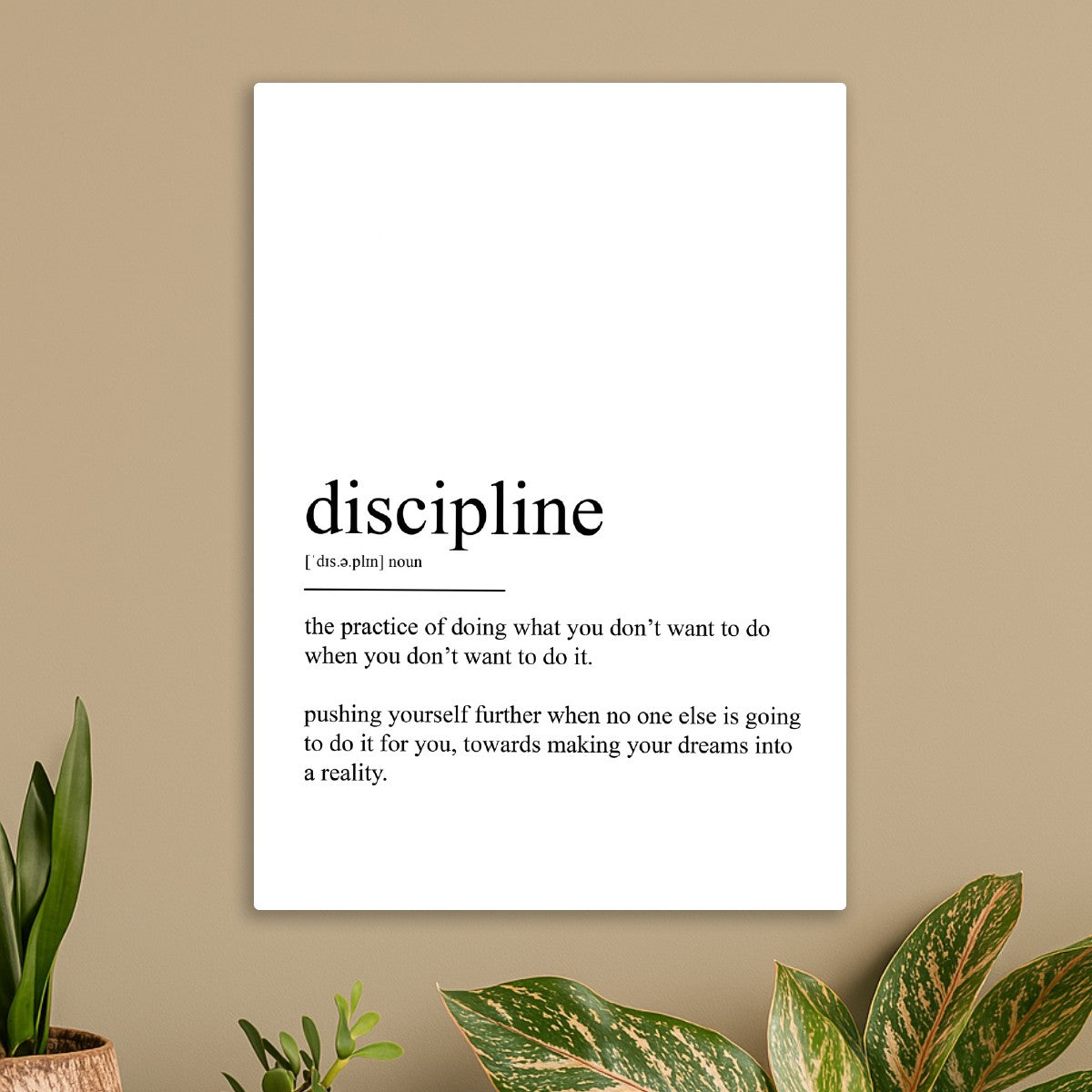 Discipline definition white background