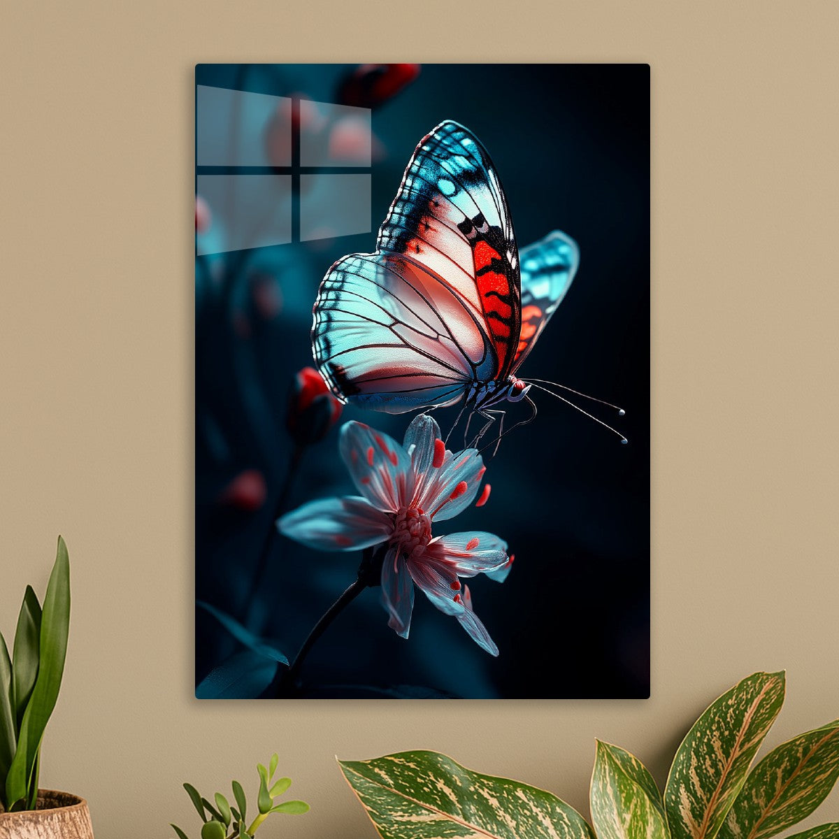 White and red Butterfly 