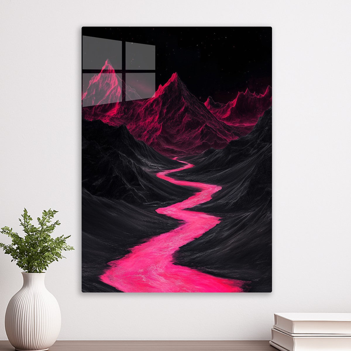 Mountain neon pink
