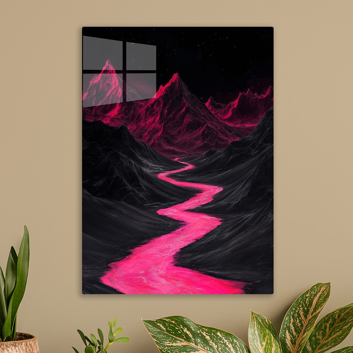 Mountain neon pink