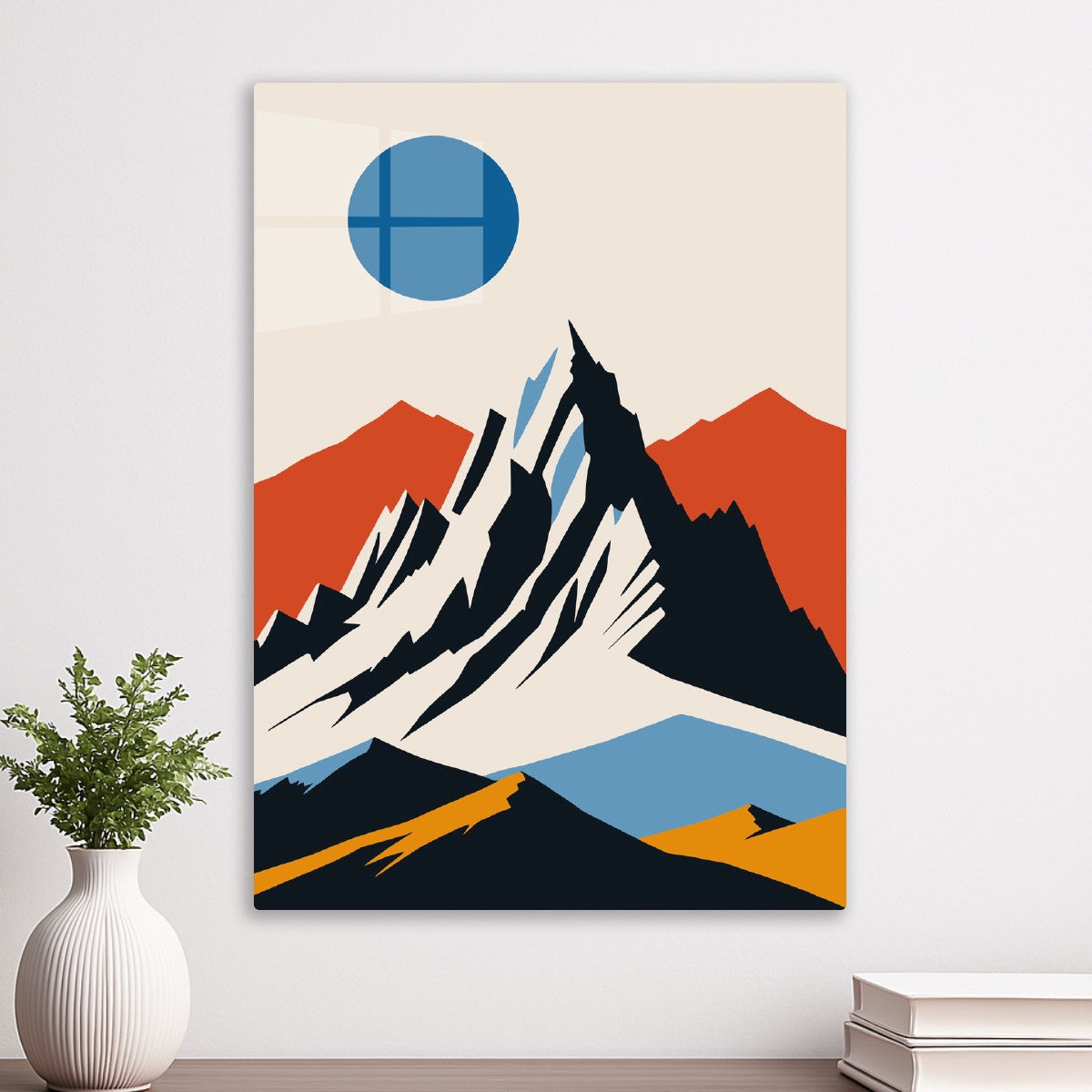 Geometric Mountain and Sun